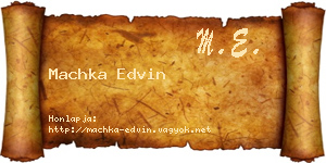 Machka Edvin névjegykártya